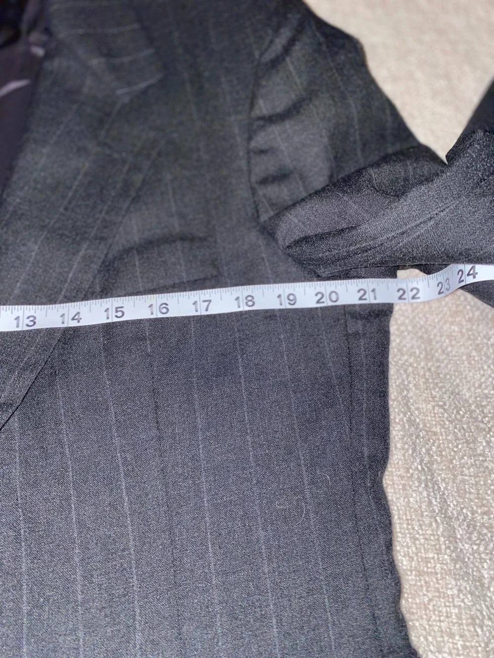 Vintage Nordstrom Hertling Wool Suit Jacket Pinstripe Dark Gray Preppy Dadcore